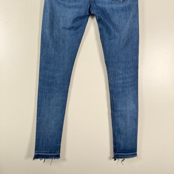Rag & Bone Women's Blue Raw Hem Stretch Ankle Low Rise Skinny Jeans Size 24 - Picture 6 of 10